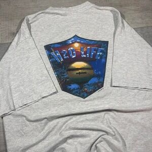 Vintage 90s rare bugle boy, obscure H2O, life, gray  cotton T-shirt, size XL